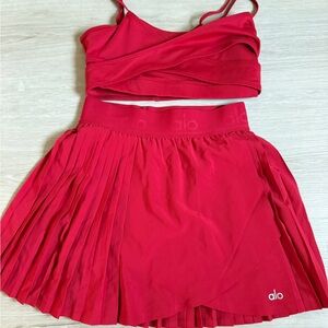 NWOT SET ALO Yoga Classic Red XS/XXS